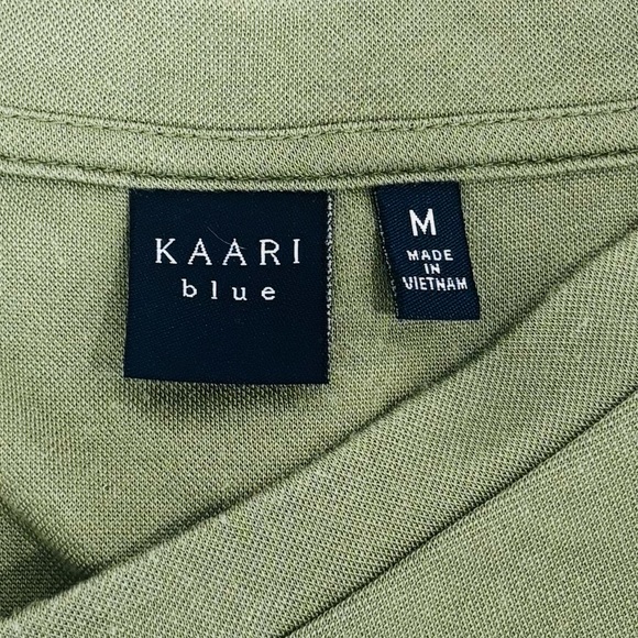 Kaari Blue T Shirt Dress Green Tulip Short Sleeves V-neck Womens Size Med - Picture 5 of 6
